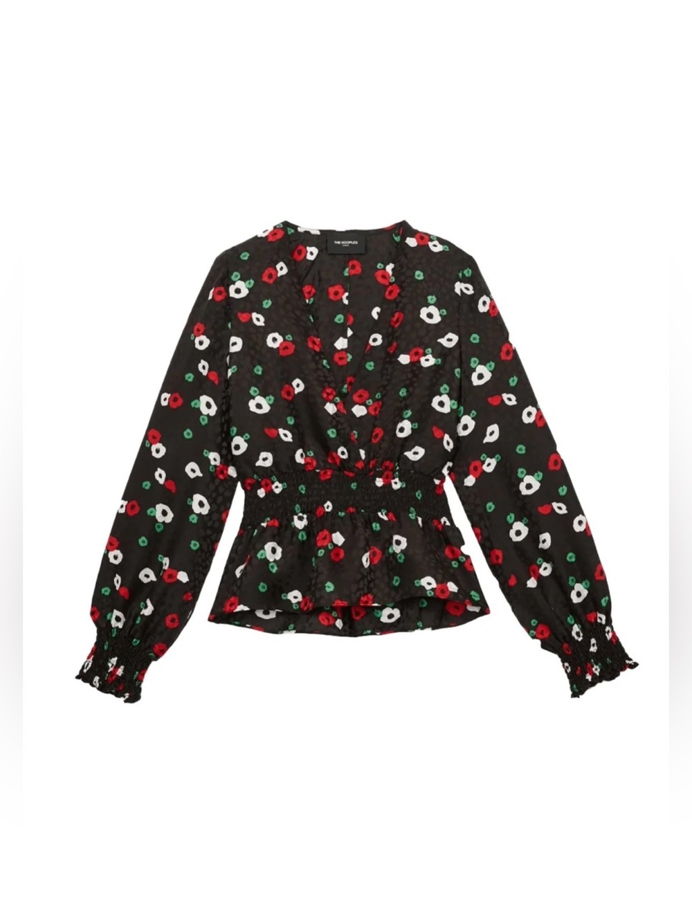The Kooples Poppy Print Floral Silk Blouse